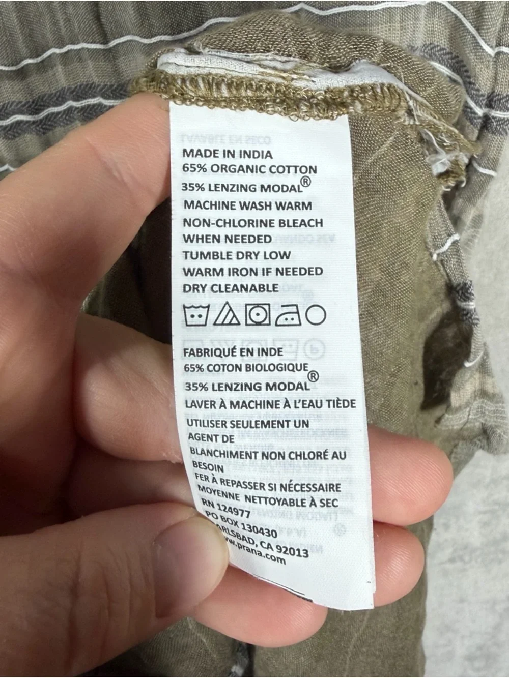 Prana Striped Sleeveless Shirt Dress in Taupe and Light Gray